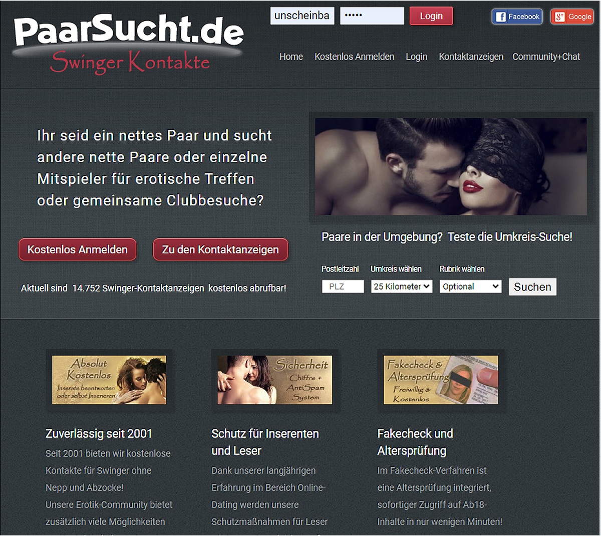 Paarsucht.de Swinger Kontakte